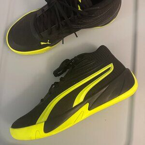 Men’s Puma Court Pro Puma Black-Electric Lime – Size 8